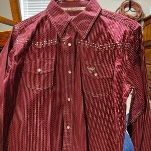 Boys  Red /burgandyWestern Shirt